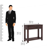 Woodwing Solid Sheesham Wood Console Table (2D, Walnut Finish)